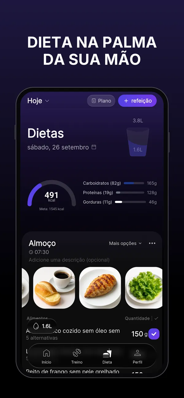 Premium Coach: dieta com fotos reais dos alimentos e macros
