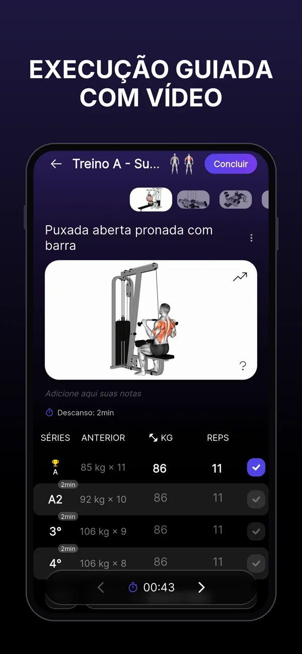 Premium Coach: execução guiada do treino com vídeo